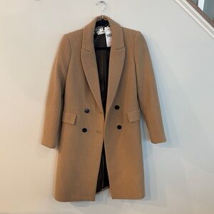 Mango Tan Double-Breasted Trench Coat